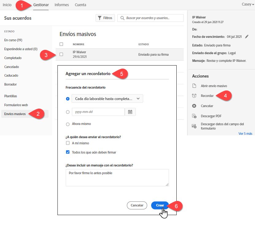 Configurar un recordatorio