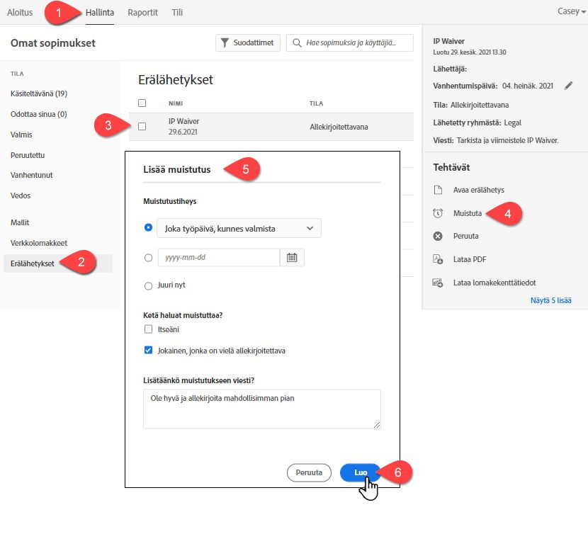Muistutuksen asettaminen