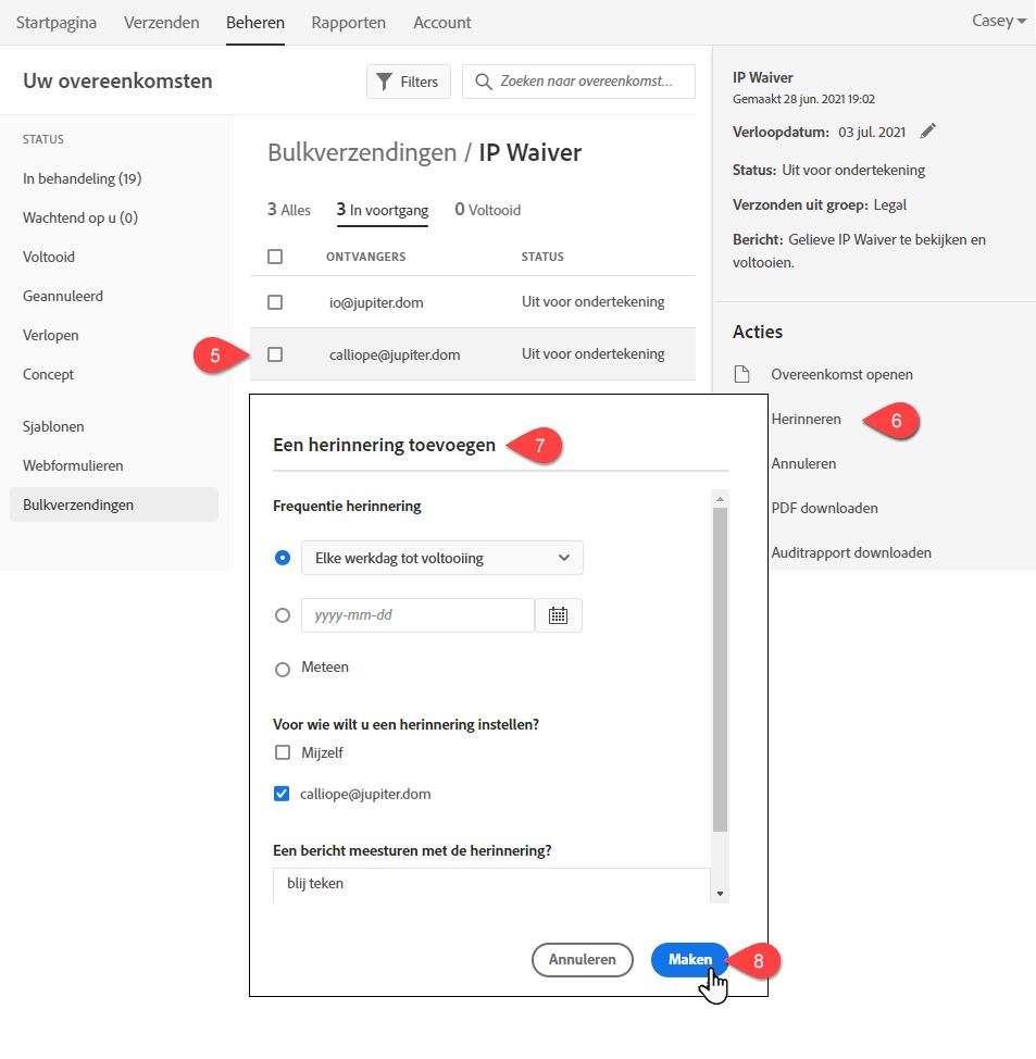 Individuele herinneringen instellen