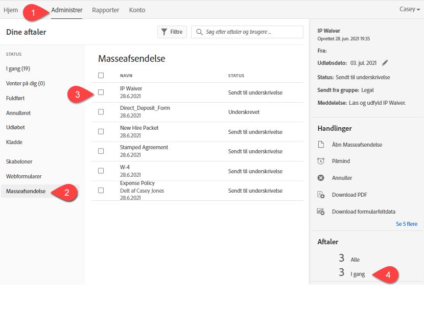 Naviger til de igangværende aftaler