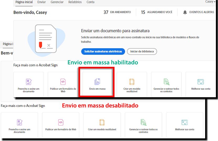 Ativar Envio em massa