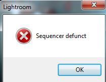 Lightroom-feil Sequencer defunct