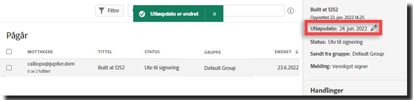 Utløpsdato angitt