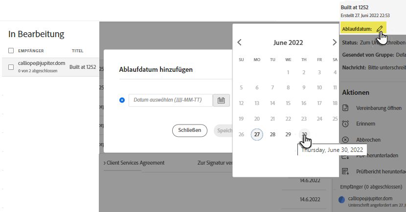 Ablaufdatum festlegen