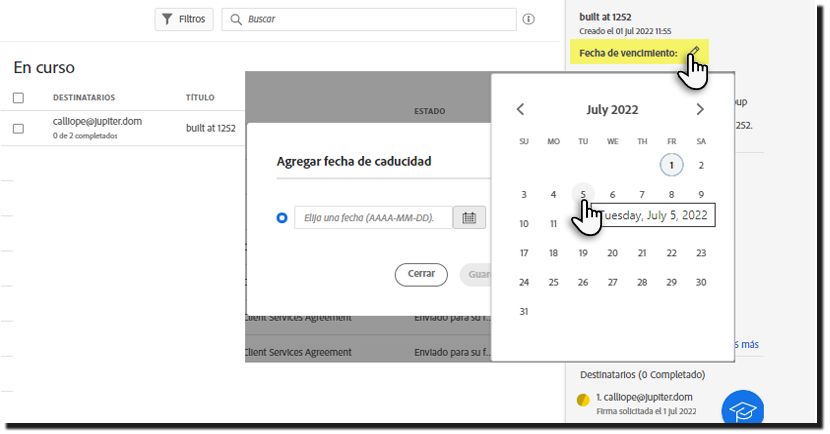 Definir una fecha de caducidad