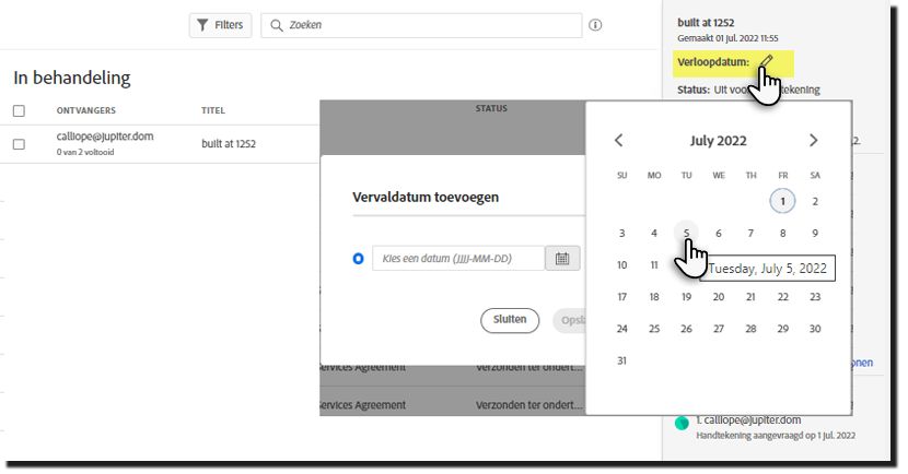 Een vervaldatum instellen