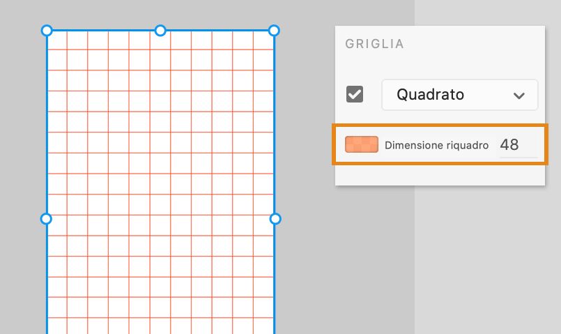 Modifica delle dimensioni delle griglie quadrate