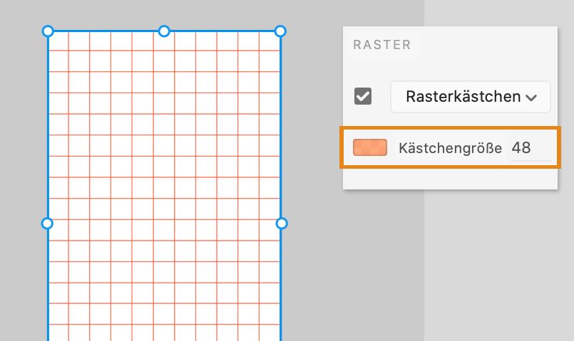 Größe der Rasterkästchen ändern