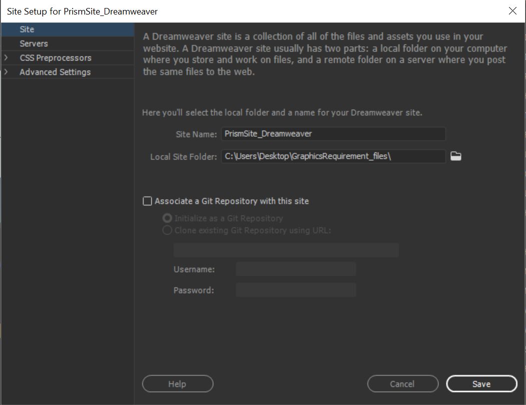 Konfigurowania folderu serwisu lokalnego