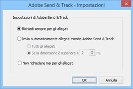 Impostazioni di Adobe Send & Track