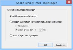 Adobe Send & Track-instellingen