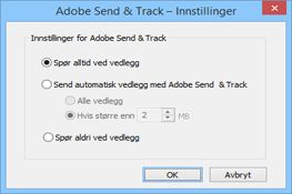 Innstillinger for Adobe Send & Track