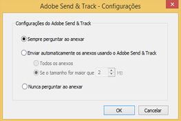 Configurações do Adobe Send & Track
