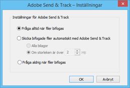Inställningar för Adobe Send & Track