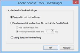 Adobe Send & Track – indstillinger
