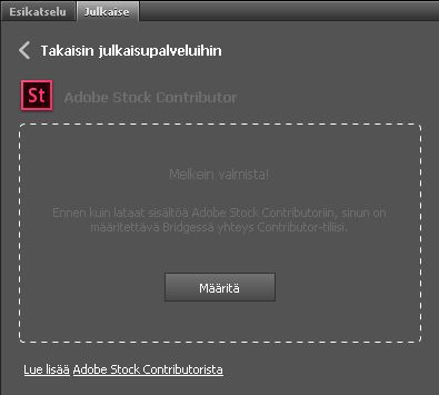 Contributor-profiilin määritys Adobe Stock -palvelussa