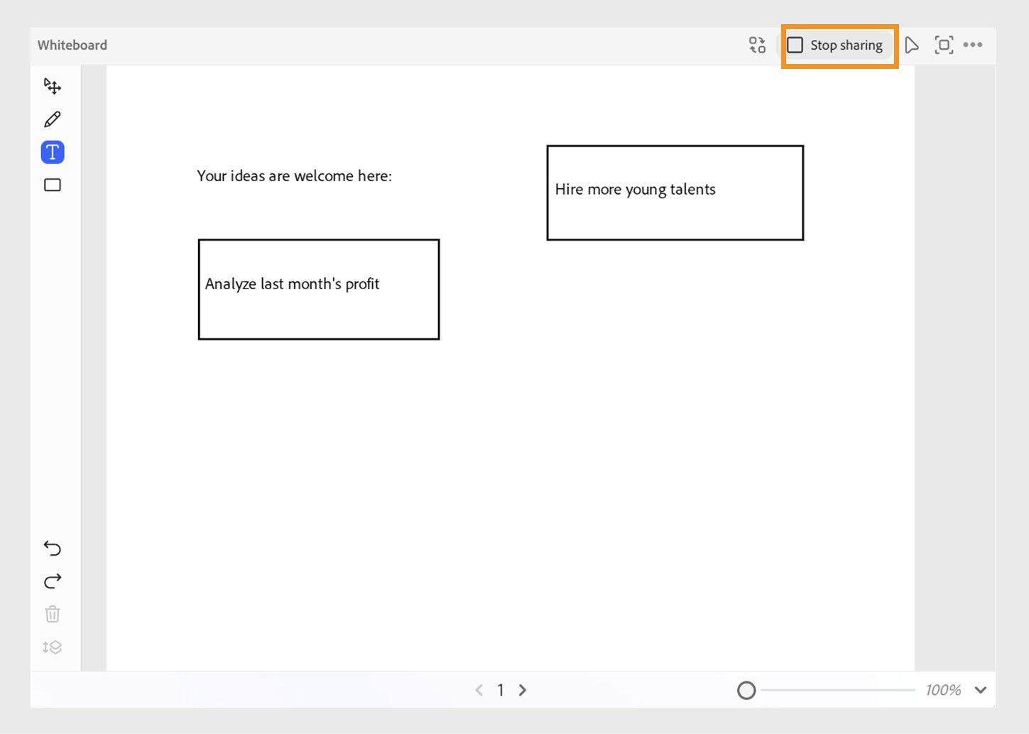 Stop sharing screen in Adobe Connect session