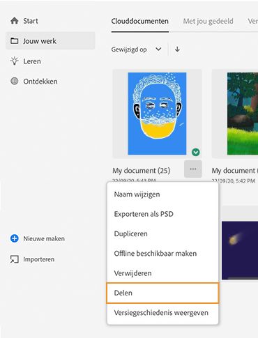 Opmerkingen toevoegen aan clouddocumenten-Koppeling delen