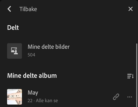 Delte album-visning
