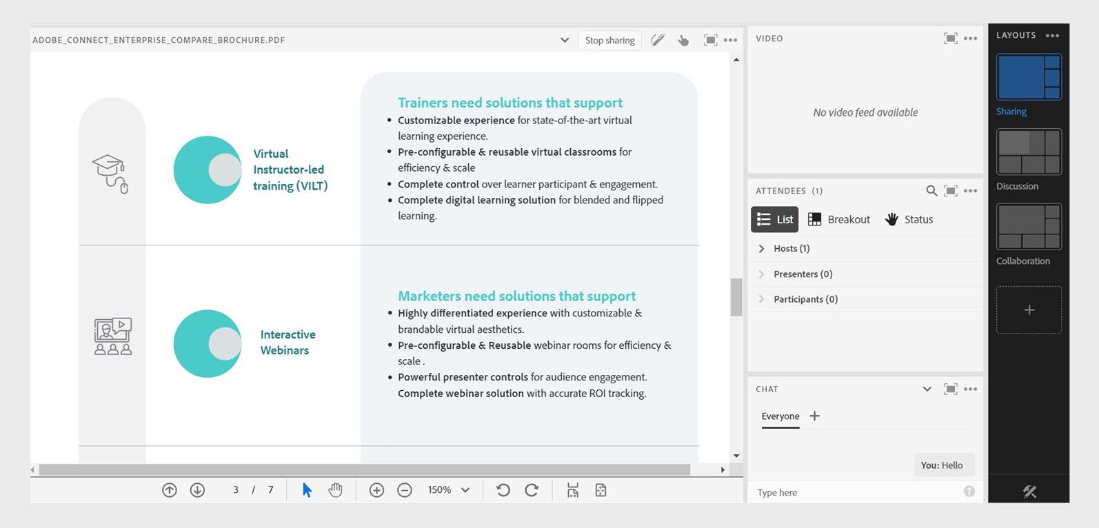 Sharing a document via a Share pod