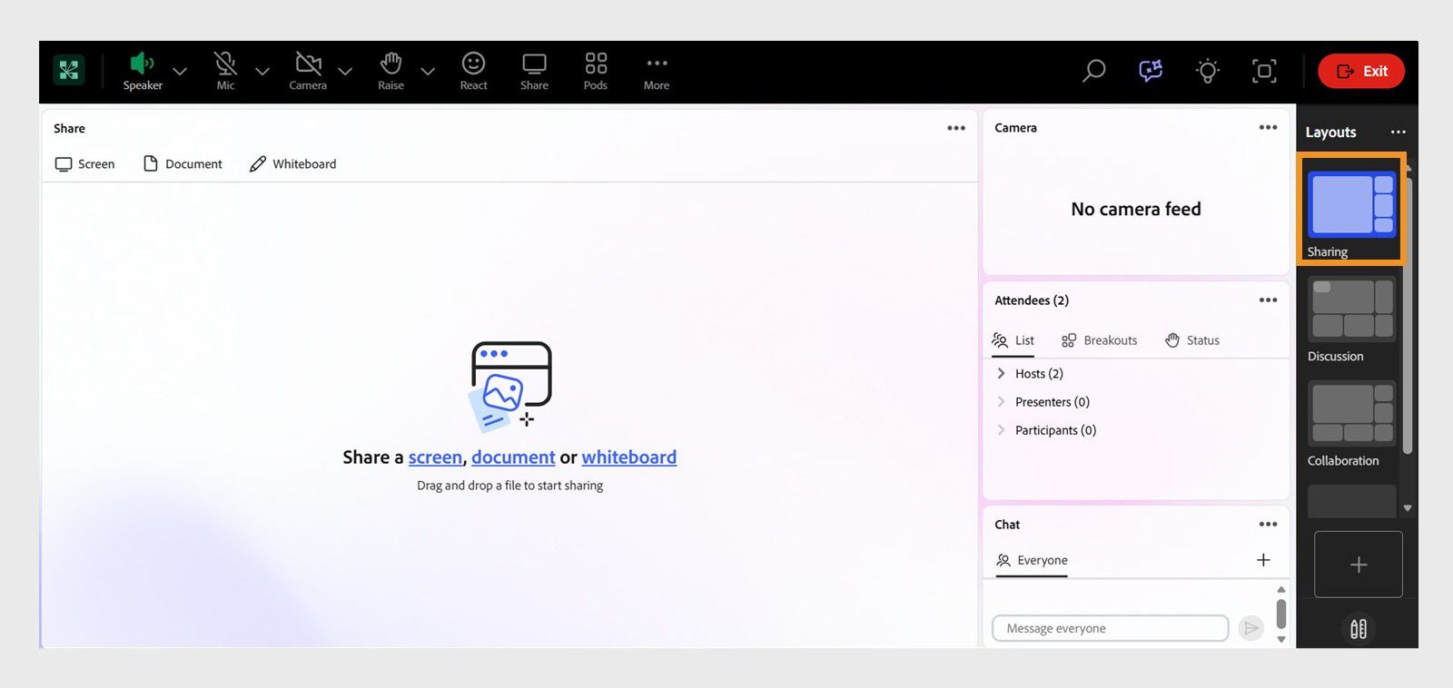 Sharing layout in the meeting room