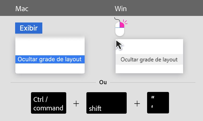 Mostrar ou ocultar grades de layout