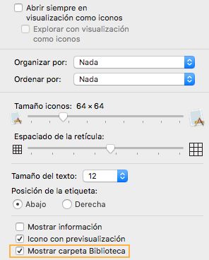 Mostrar carpeta Biblioteca
