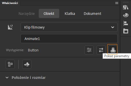 Przycisk Pokaż parametry