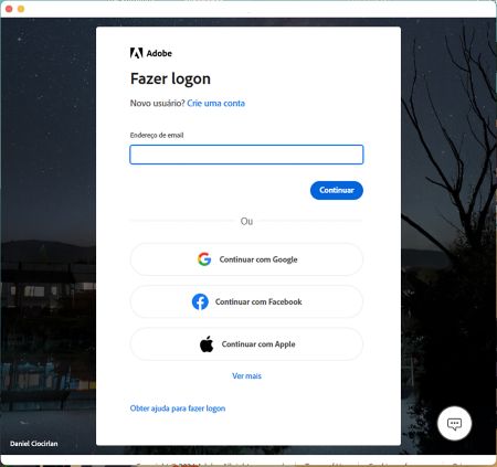 Faça logon no Photoshop Elements 2024