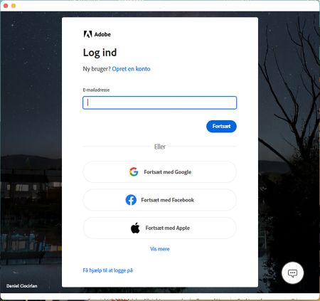Photoshop Elements 2024 – log ind