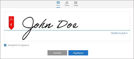 Saisir, tracer ou importer une image de signature