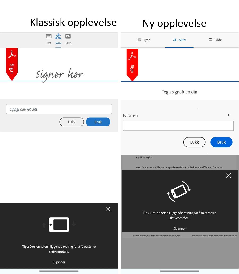 Ny mottakeropplevelse på mobilenheten