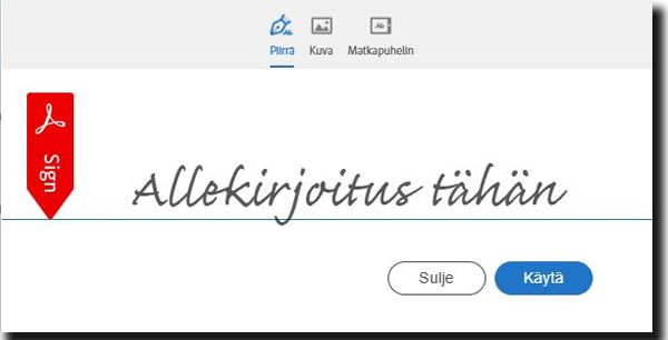 Allekirjoituksen luominen