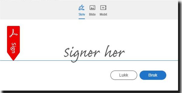 Opprette signaturen din