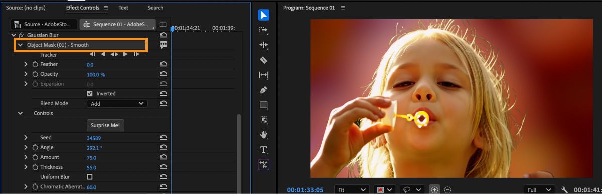 Object Mask set to Smooth mode showing soft, blended edges around fine details like hair.