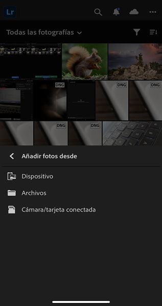 Captura de pantalla de las fuentes para importar