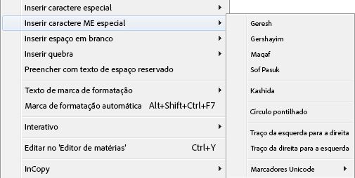 Inserir um caractere especial do OM