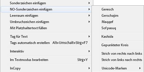 Einfügen eines nahöstlichen Sonderzeichens