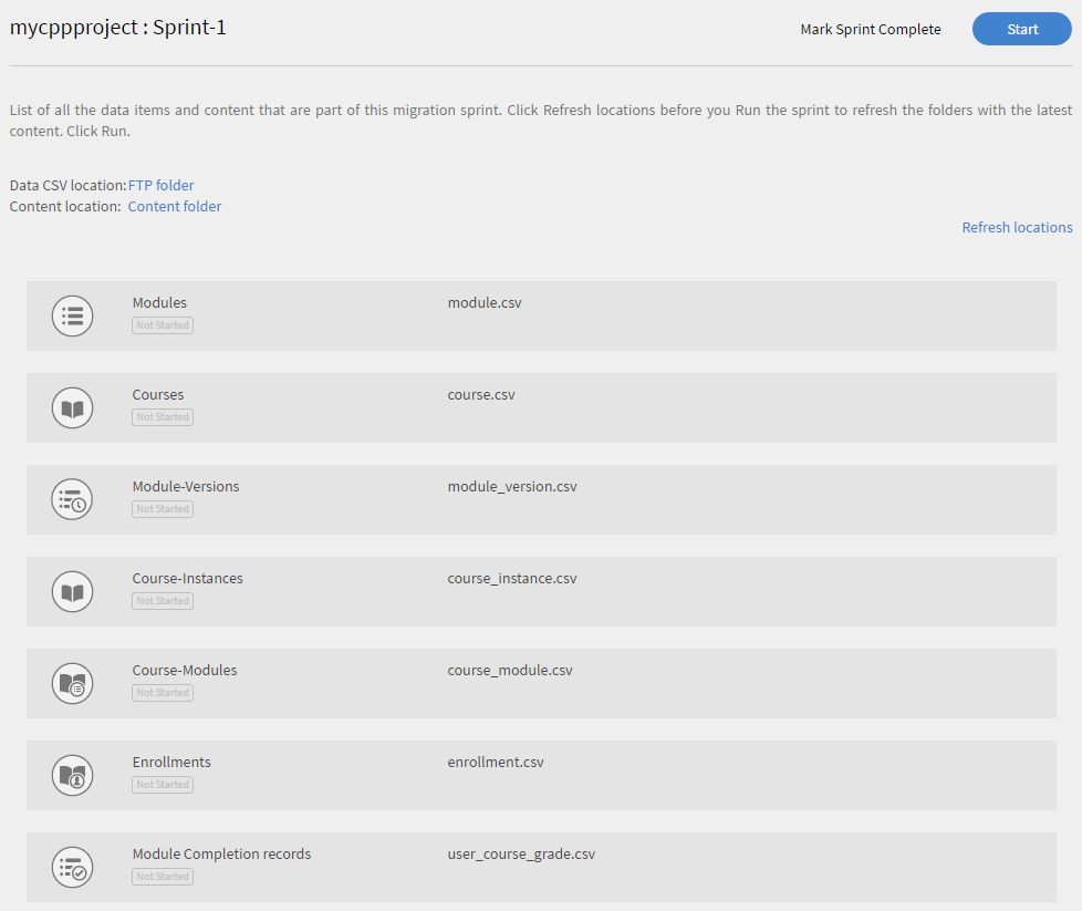 Migrazione sprint