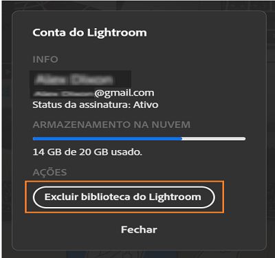 Excluir catálogo do Lightroom
