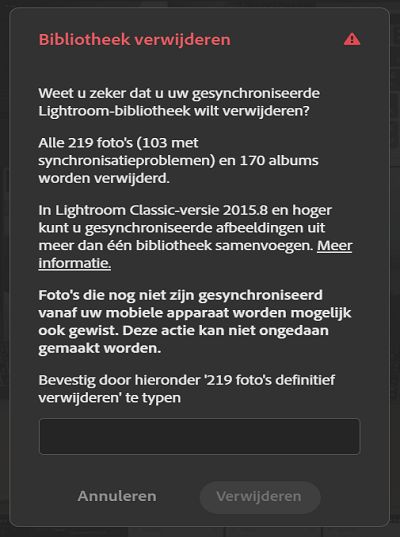 Lightroom-catalogus verwijderen