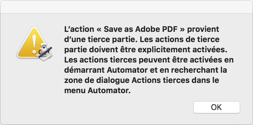Erreur lors de l’impression d’un document Word au format Adobe PDF