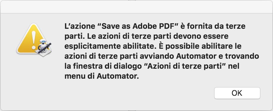 Errore durante la stampa di un documento Word su Adobe PDF