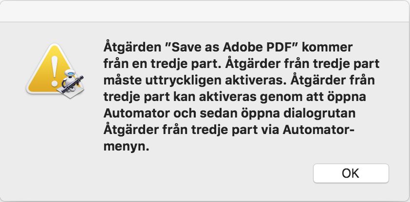 Det gick inte att skriva ut ett word-dokument till Adobe PDF