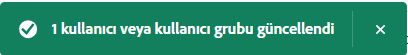 Kullanıcı başarıyla eklendi