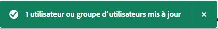 Ajout de l’utilisateur réussi