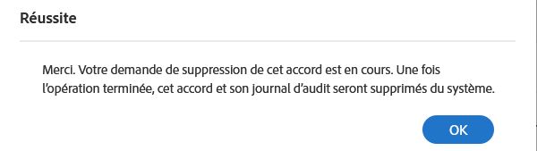 Suppression réussie