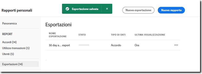 Messaggio di operazione completata