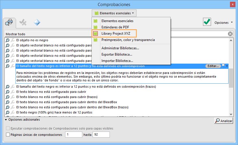 Cambiar biblioteca de la lista desplegable de bibliotecas