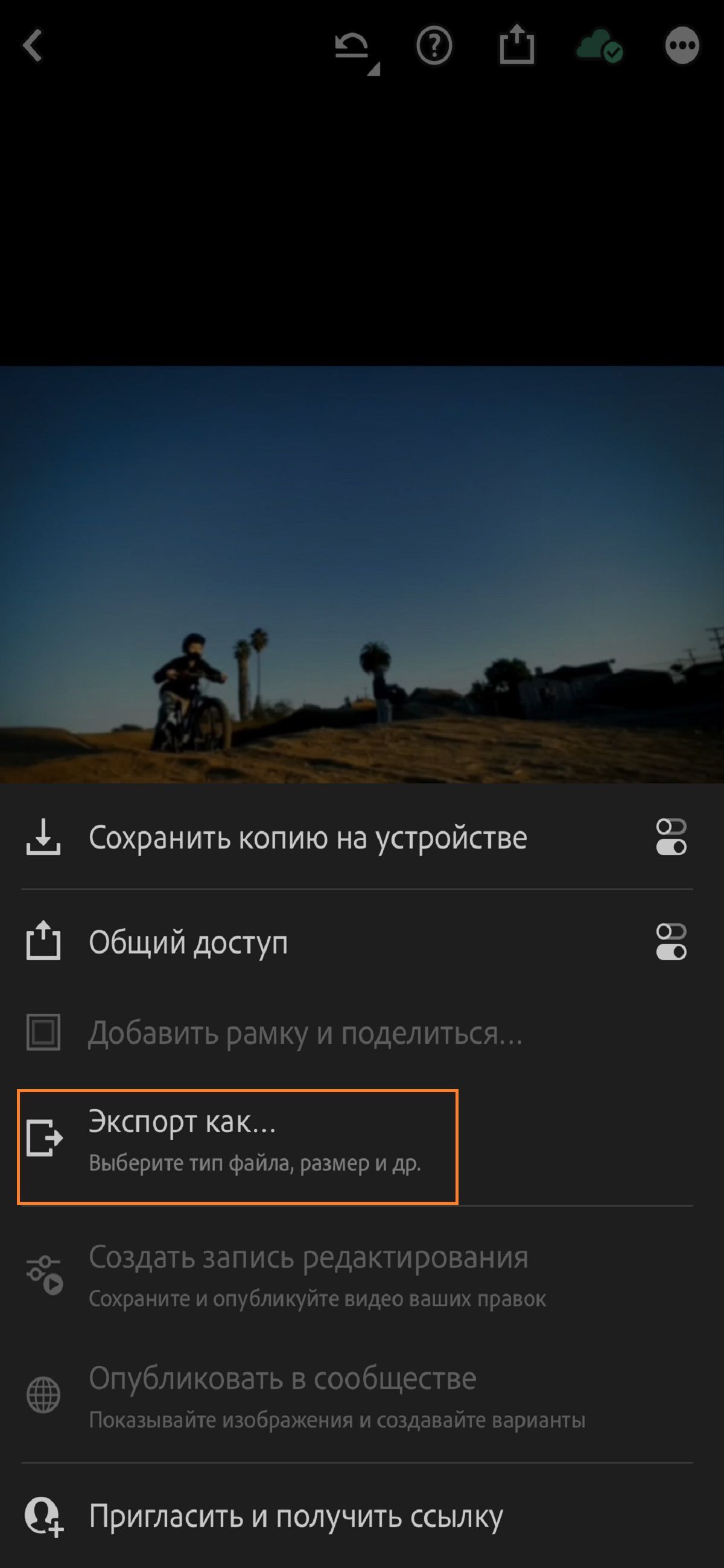 Редактирование видео в Lightroom для мобильных устройств (iOS)